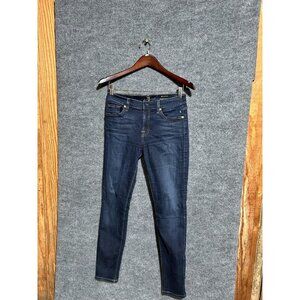 7 For All Mankind Jeans Womens 27 Blue Dark Wash The Ankle Skinny Stretch Denim